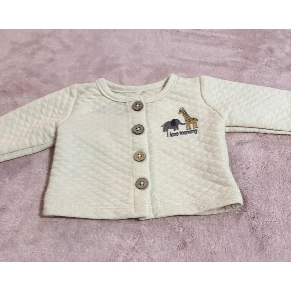 Le Top Bebe Cream Nude 3 Piece Set Unisex Beanie Hat‎ Pants And Quilted Jacket